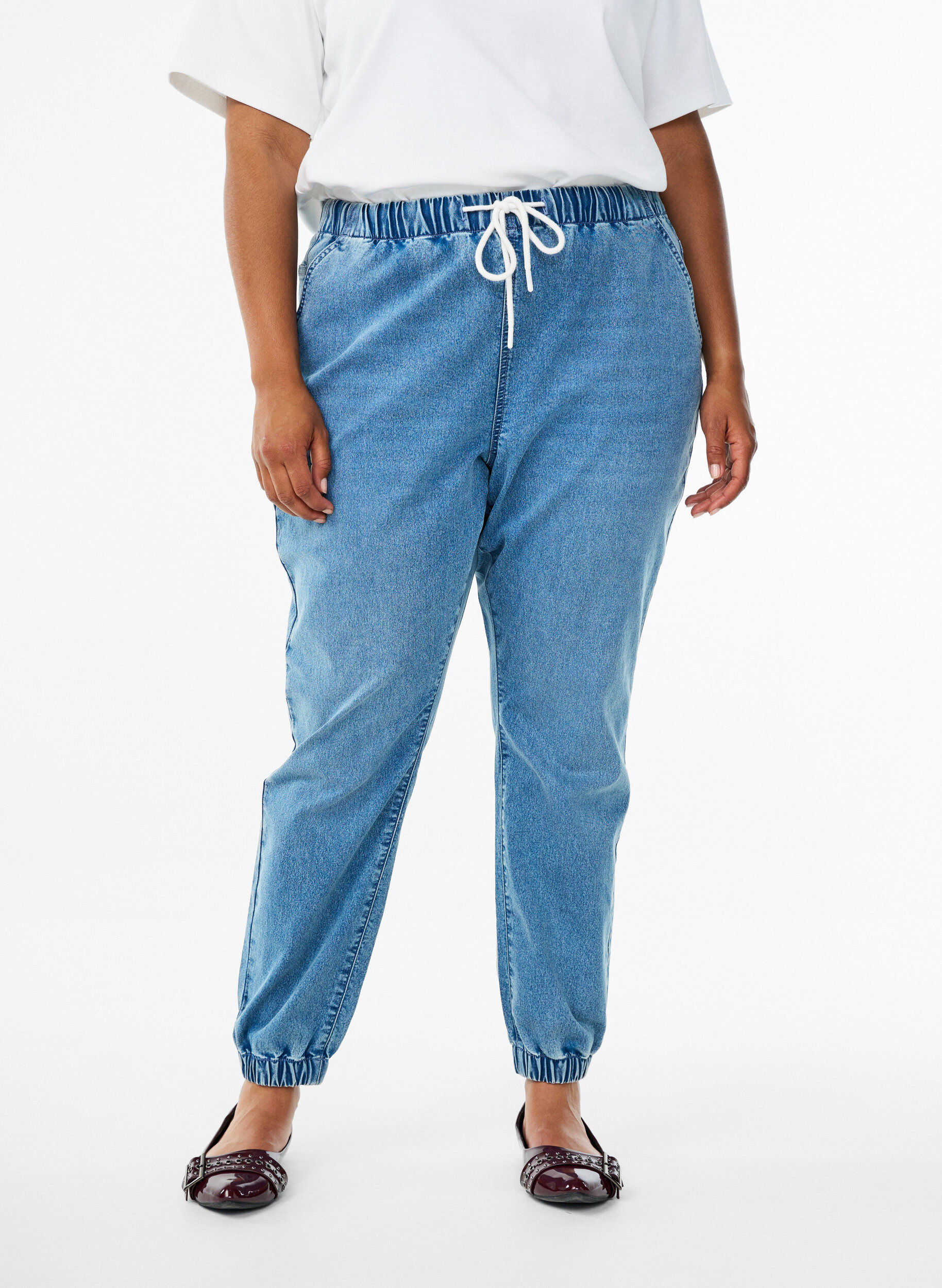 ZizziPantalon de jogging en denim avec des poches, Bleu Clair, Model image number 3