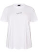 T-shirt en coton avec badge texte, Blanc, Packshot image number 0