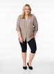 Chemise en lin et viscose avec manches 3/4, Marron, Model image number 1