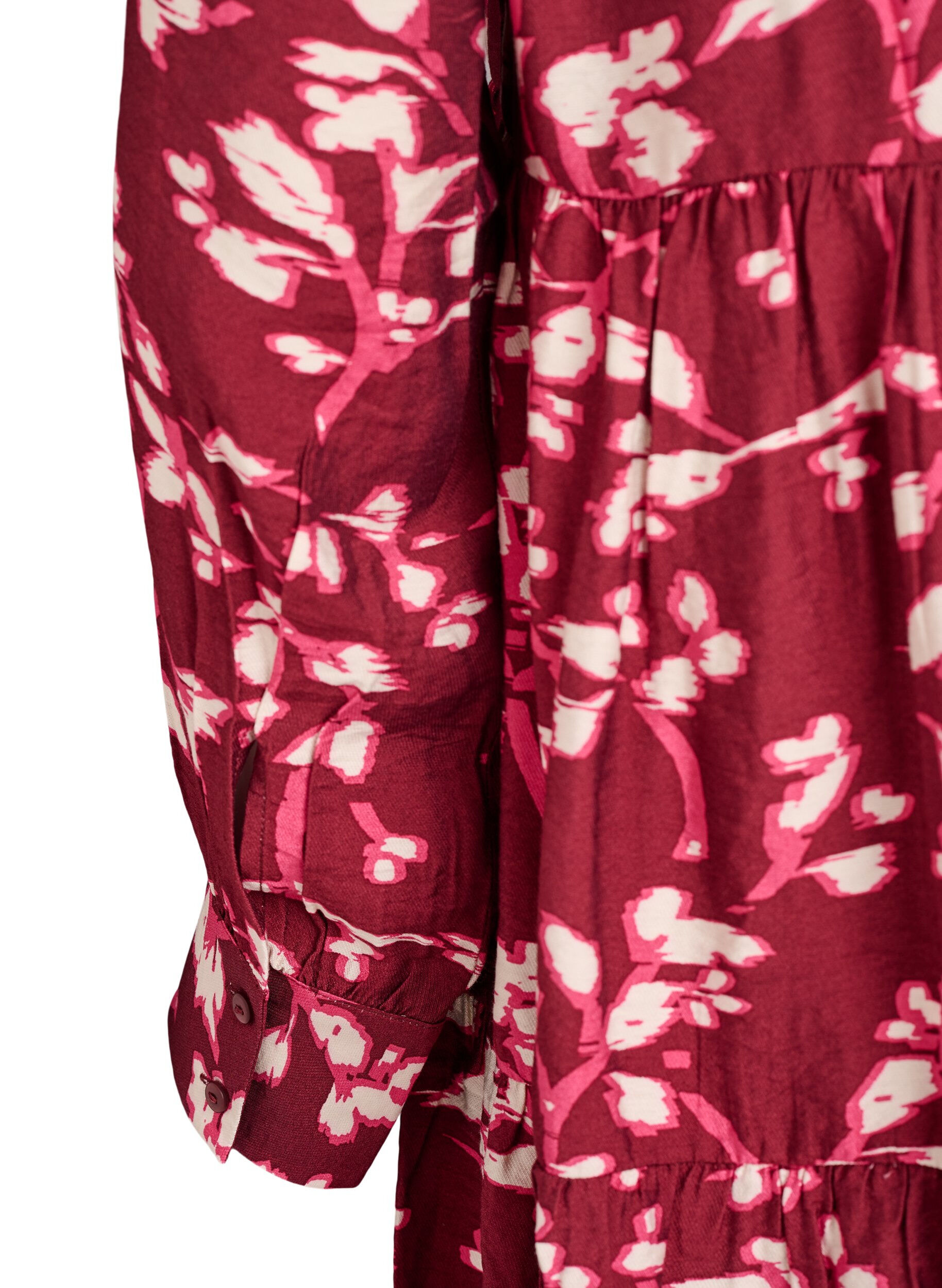 Zizzi Robe trap&egrave;ze avec col &agrave; volants, Rouge, Packshot image number 3