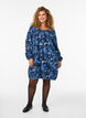 Robe courte en coton avec un ourlet &eacute;lastique et des manches longues, Bleu, Model image number 1