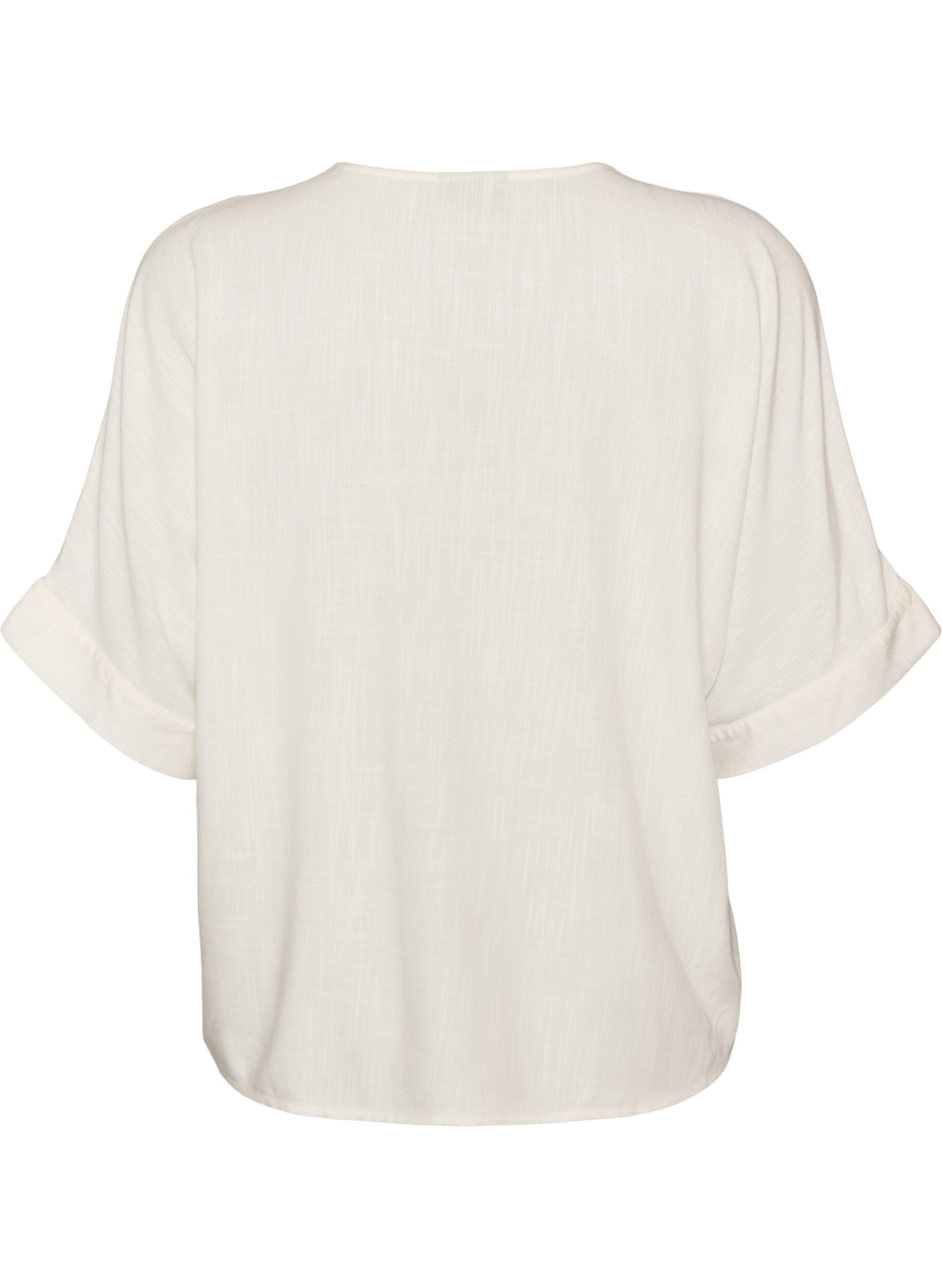 ZizziBlouse en viscose avec bordure crochet et boutons, Vanille, Packshot image number 1