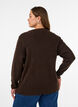 Blouse en maille chin&eacute;e avec col rond, Marron, Model image number 2