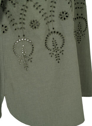 Chemise en coton avec broderie anglaise, Thyme, Packshot image number 3
