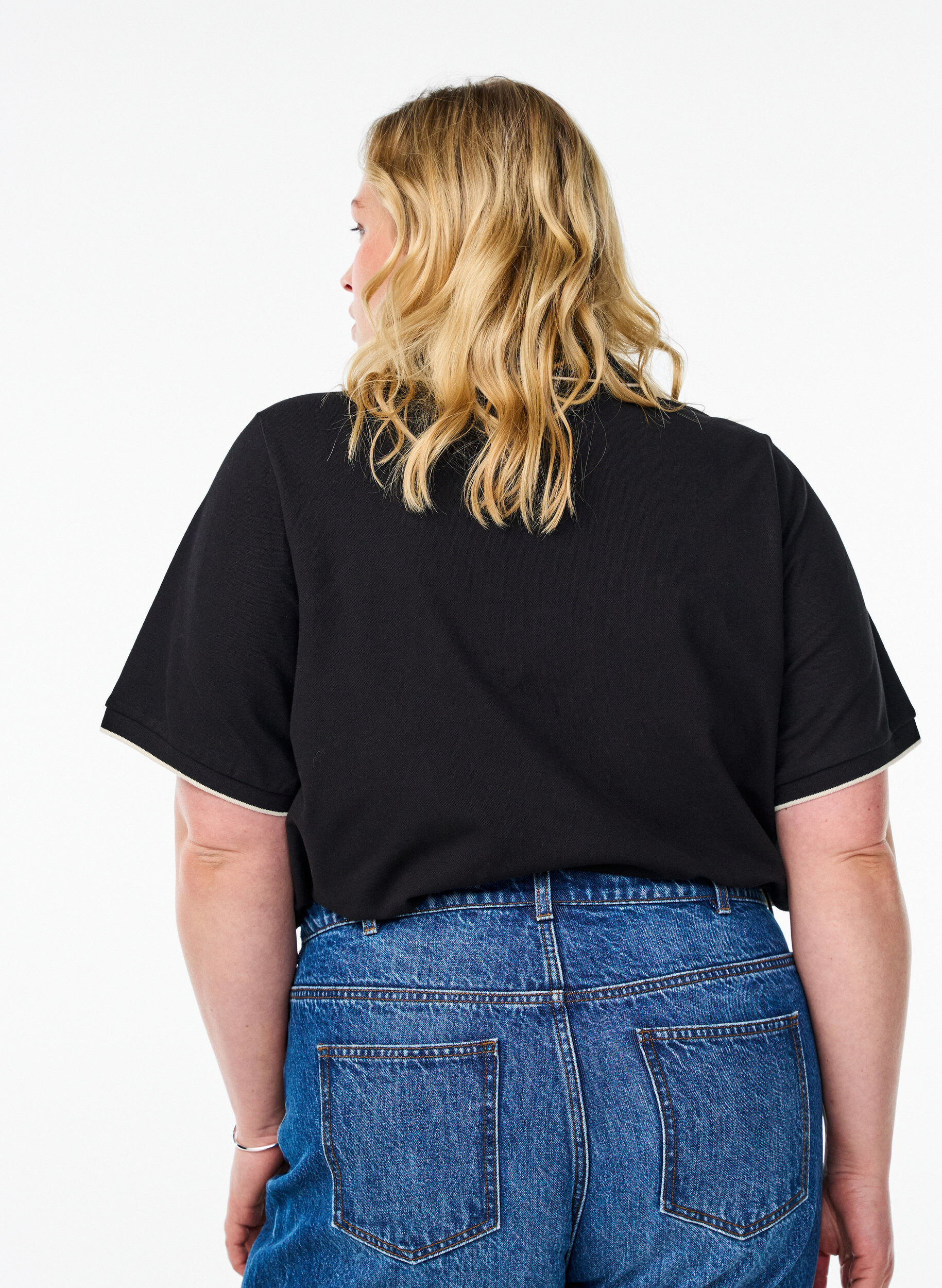 Zizzi Polo &agrave; manches courtes, Noir, Model image number 2