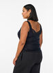 Top en viscose avec bord en dentelle, Noir, Model image number 2
