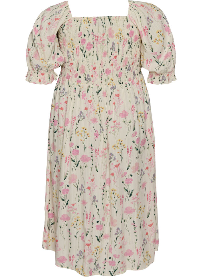 Robe d'&eacute;t&eacute; florale en viscose, Vanille, Packshot image number 1