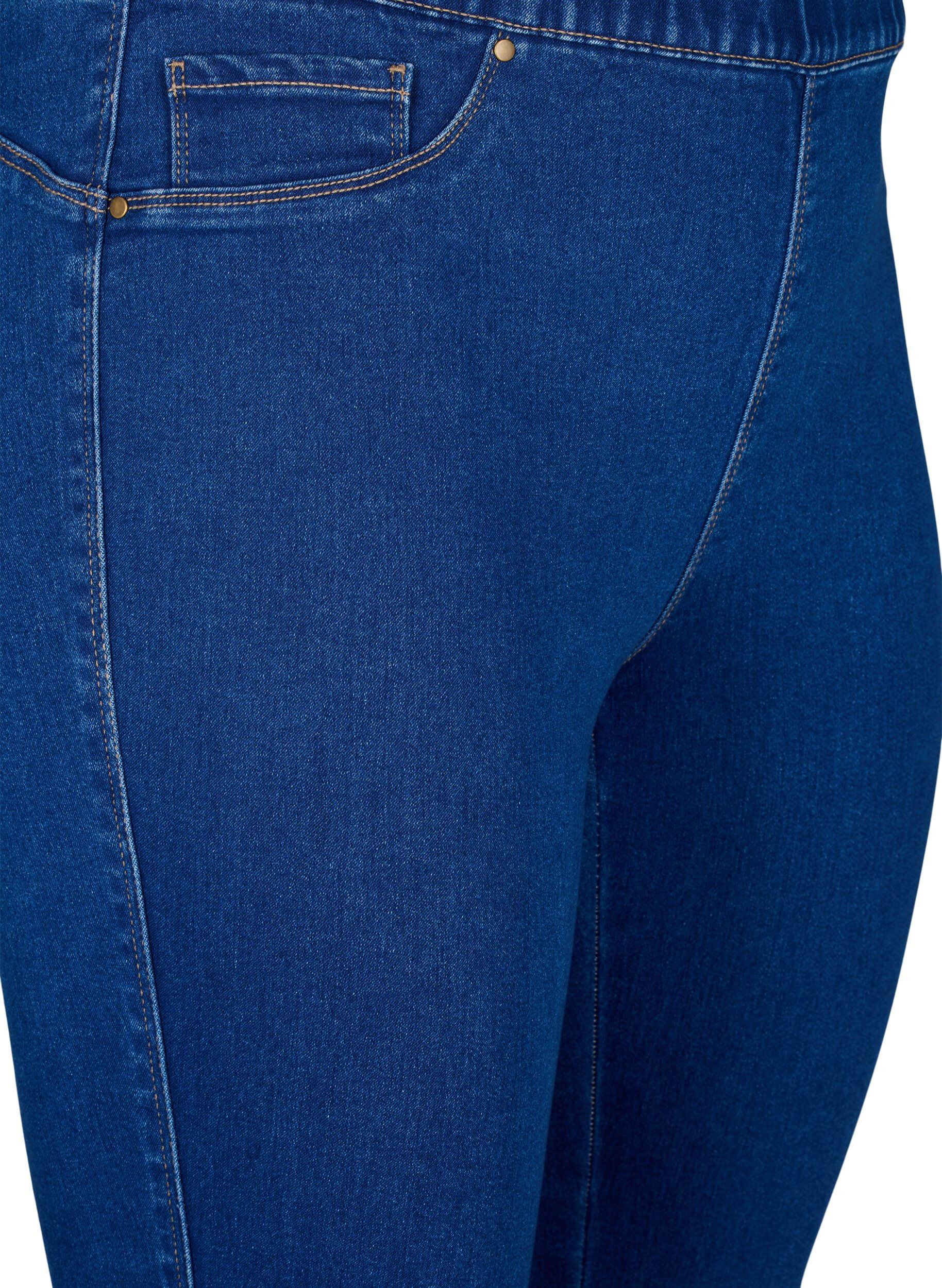 Zizzi  Pantacourts en jean avec ceinture &eacute;lastique, Bleu, Packshot image number 2