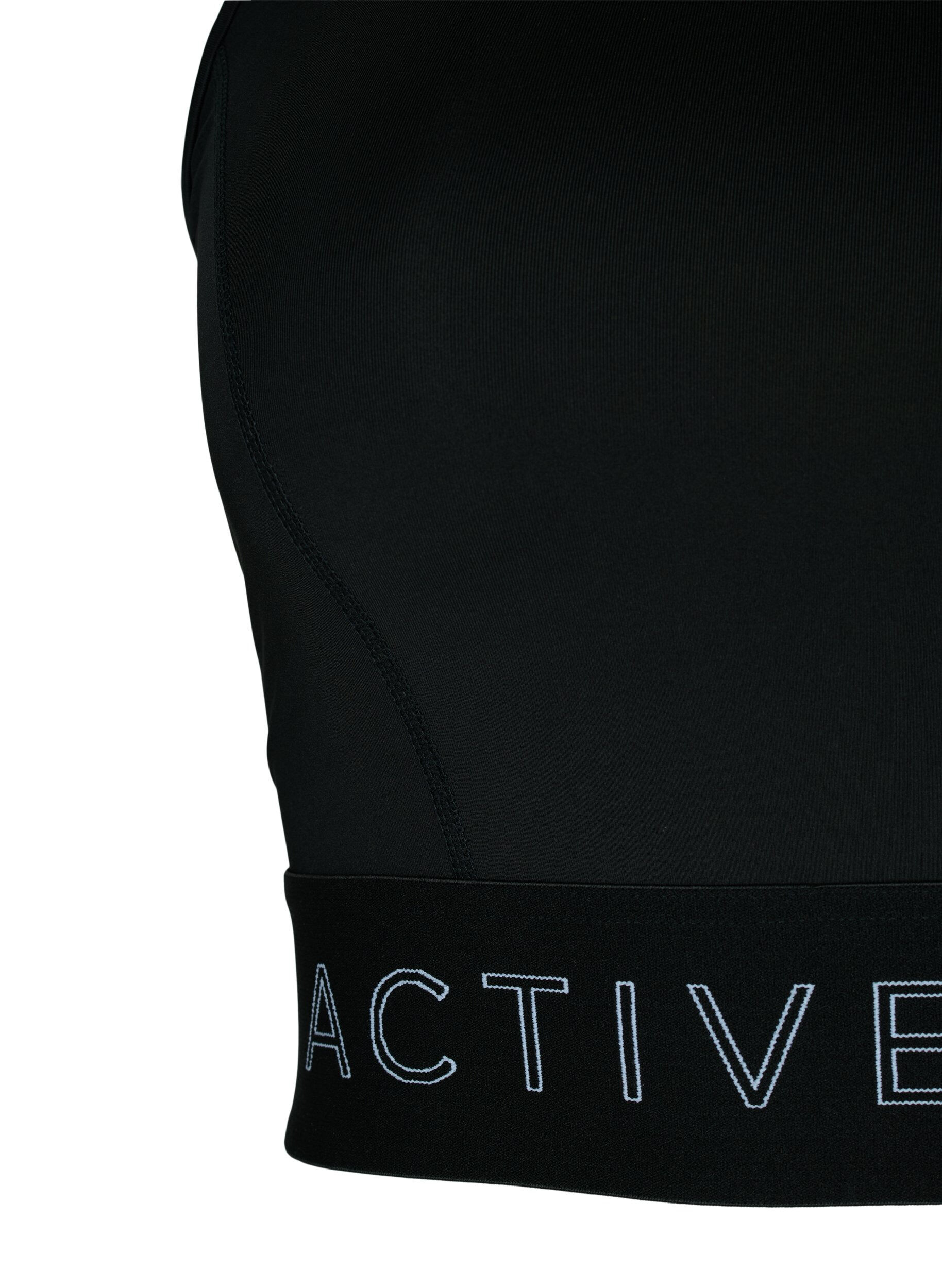 Zizzi Brassi&egrave;re de sport avec imprim&eacute; de texte, Black, Packshot image number 2