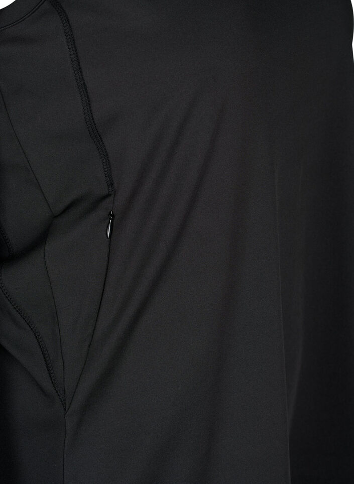 Haut de sport avec dos racé et maille, Black, Packshot image number 3