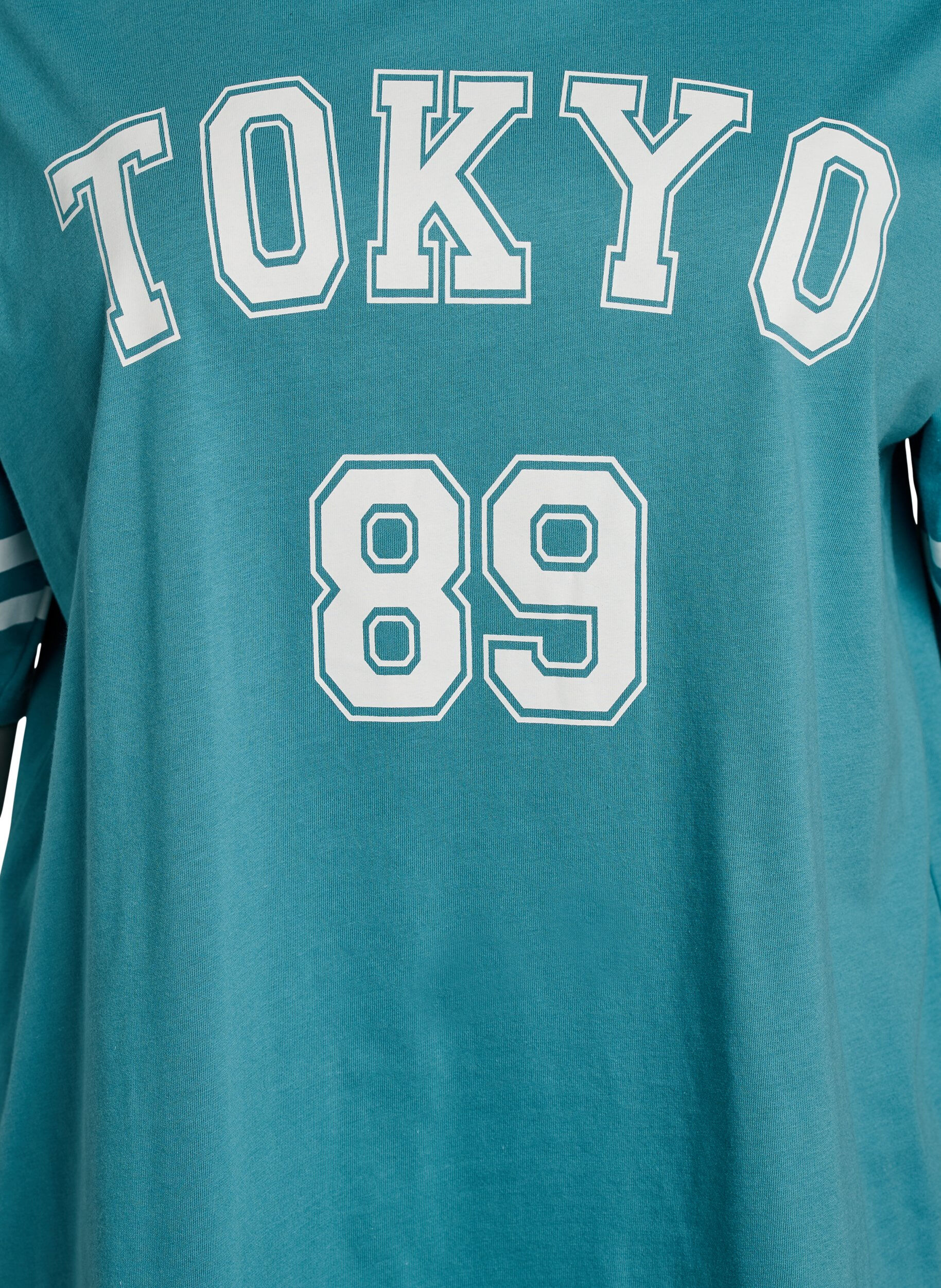 Zizzi T-shirt coll&egrave;ge oversize et sportif, Bleu, Packshot image number 2