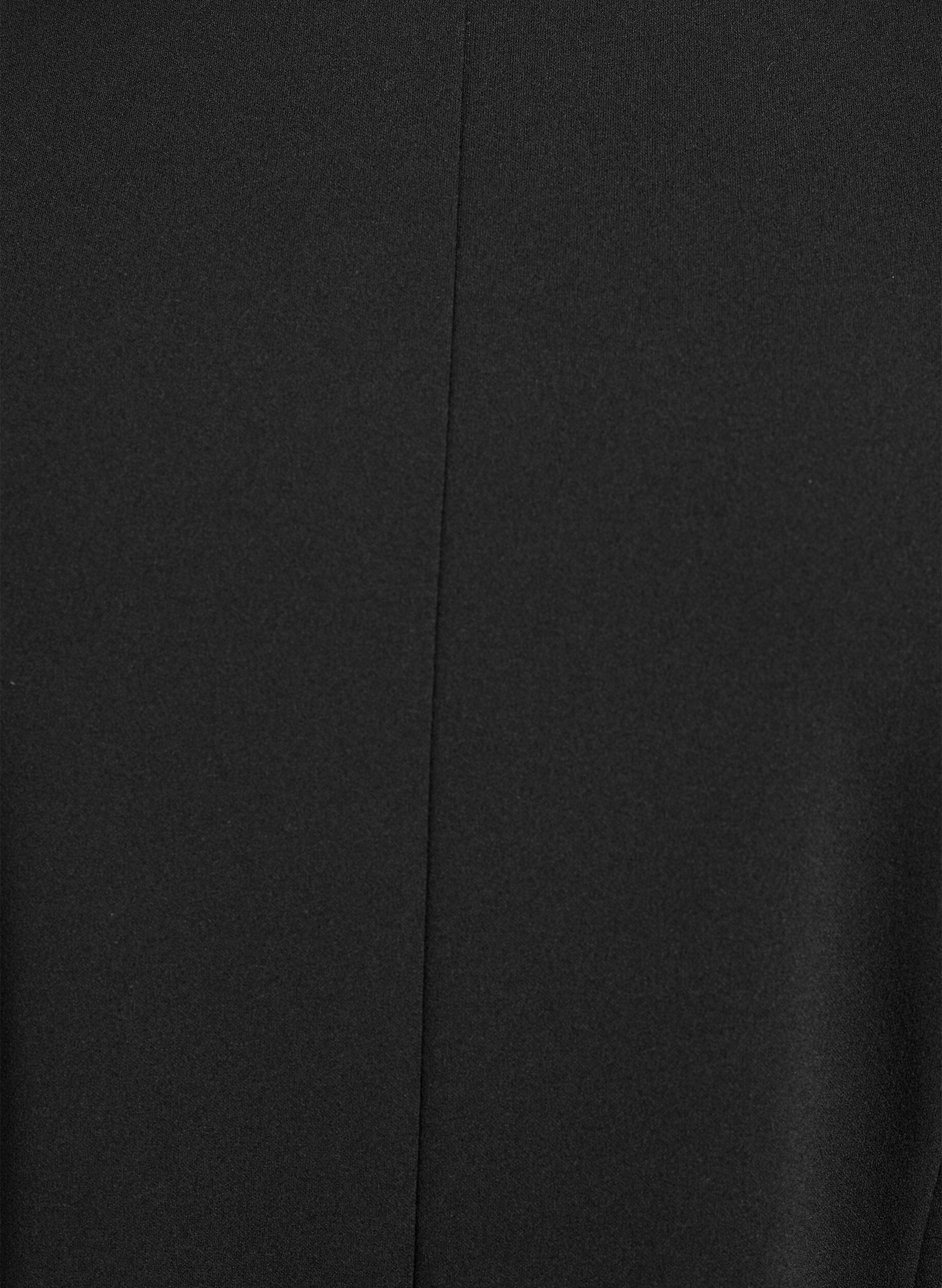 Zizzi Robe courte en jersey &agrave; coupe &eacute;vas&eacute;e et manches 3/4, Noir, Packshot image number 2