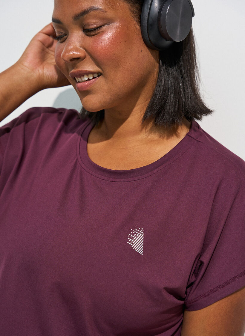 T-shirt de sport couleur unie, Bordeaux, Model image number 4