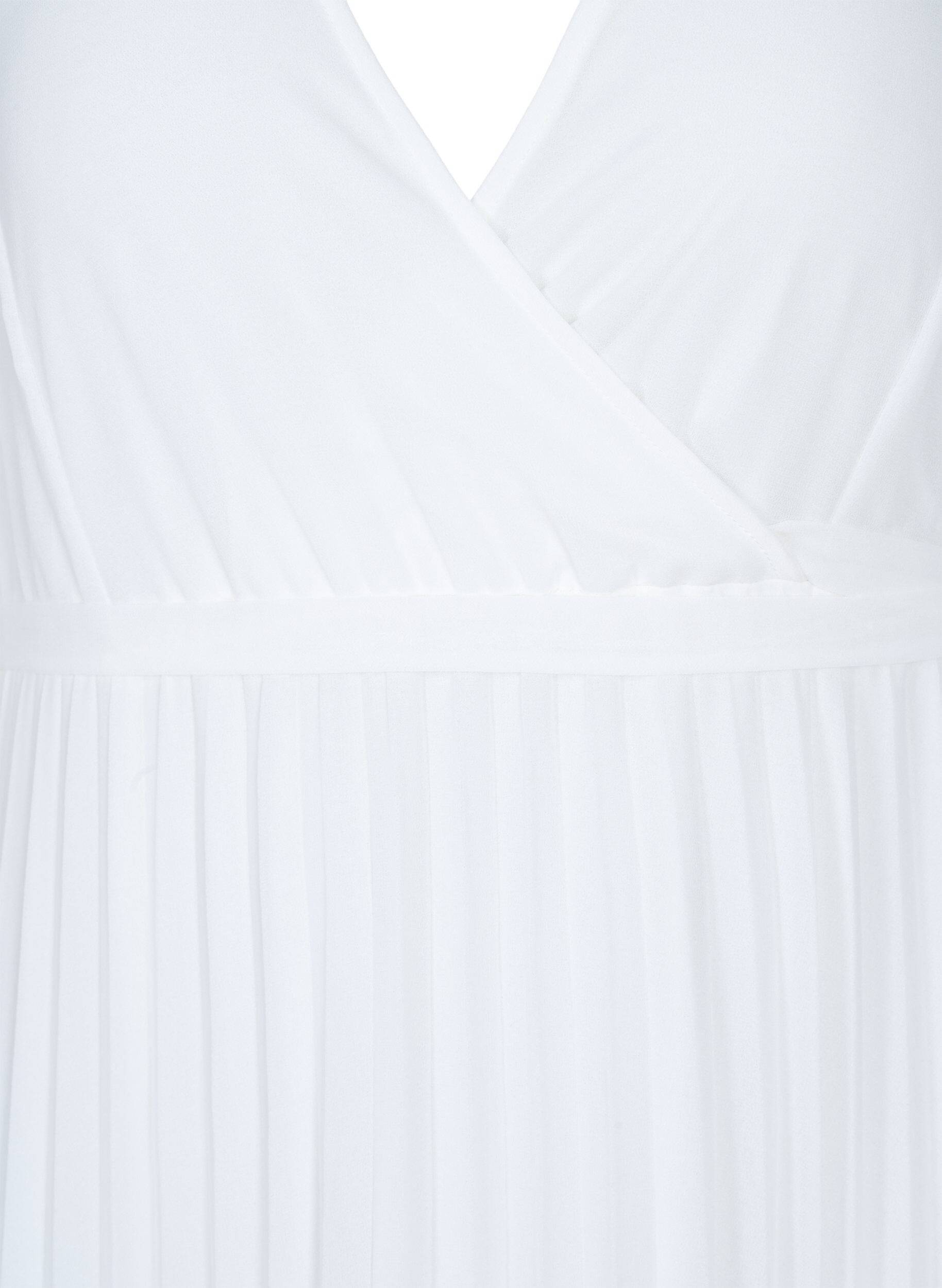 Zizzi Robe midi pliss&eacute;e &agrave; manches courtes, Star White, Packshot image number 2