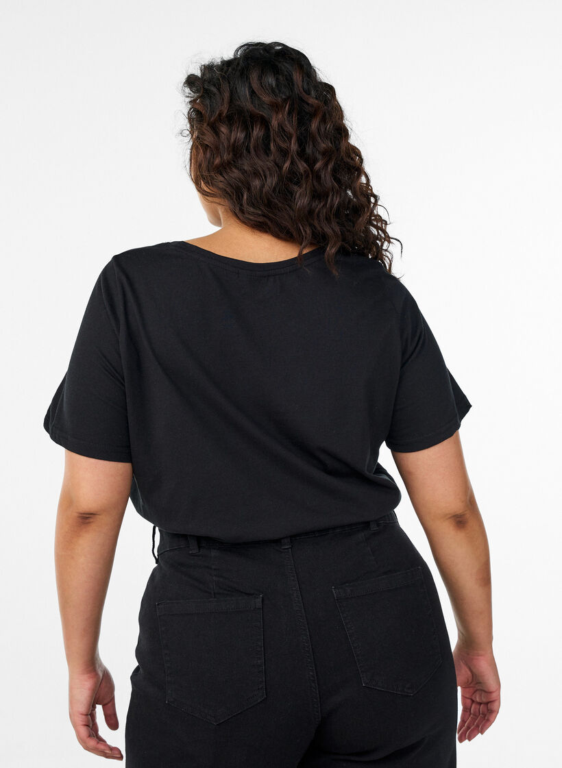 T-shirt imprim&eacute;, Noir, Model image number 2