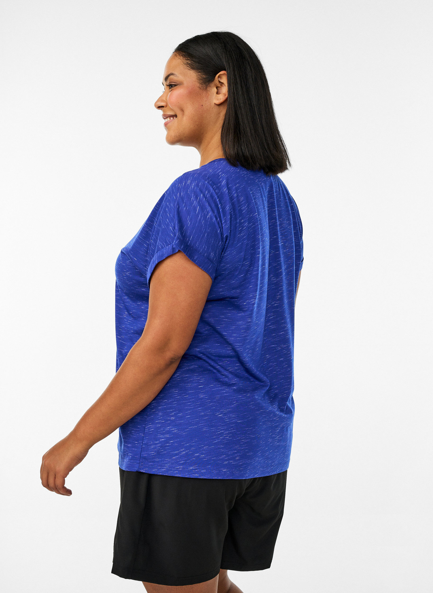 ZizziT-shirt d'entra&icirc;nement ample &agrave; manches courtes, Violet, Model image number 2