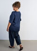 Blouse en satin &agrave; manches au coude, Bleu, Model image number 2