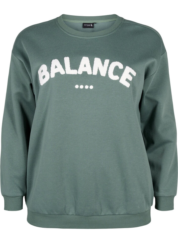 Sweatshirt avec motif &agrave; l'avant, Vert, Packshot image number 0