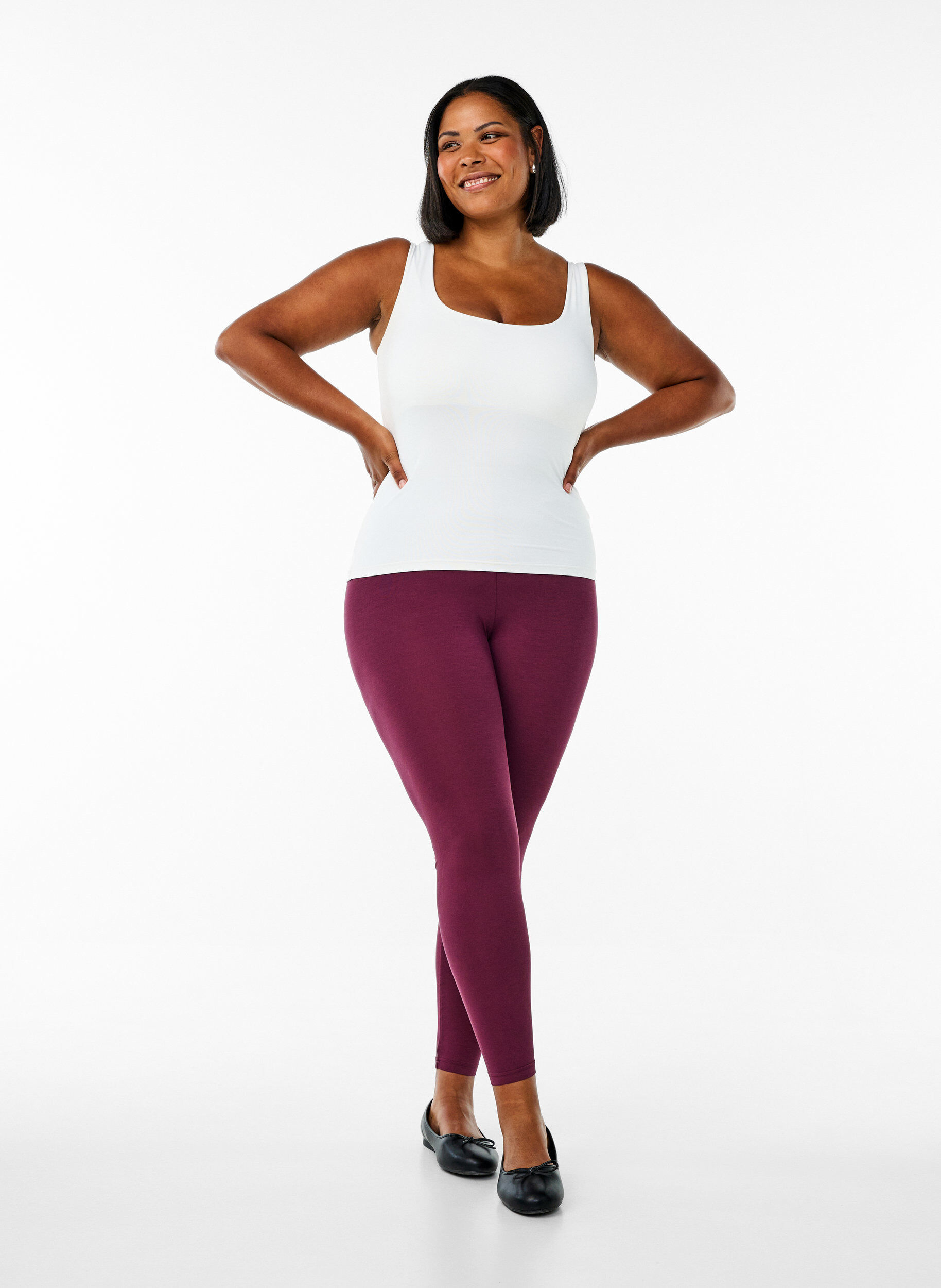 ZizziLeggings basiques en viscose, Bordeaux, Model image number 1