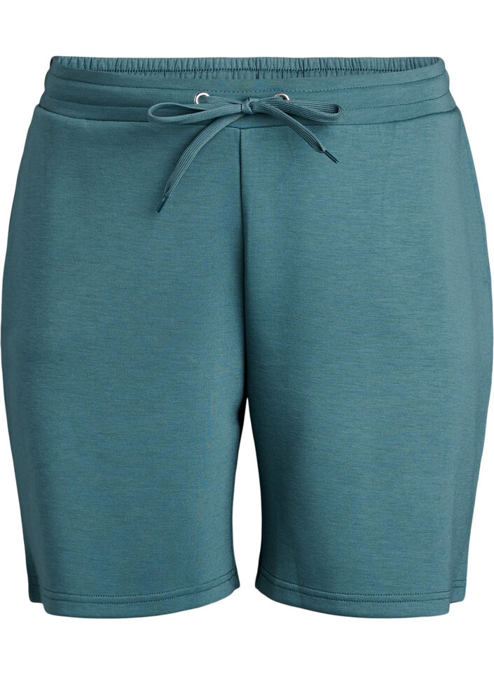 Shorts en m&eacute;lange de modal avec des poches, Vert, Packshot image number 0