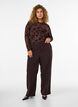 Pantalon tailleur large &agrave; taille haute, Marron, Model image number 0