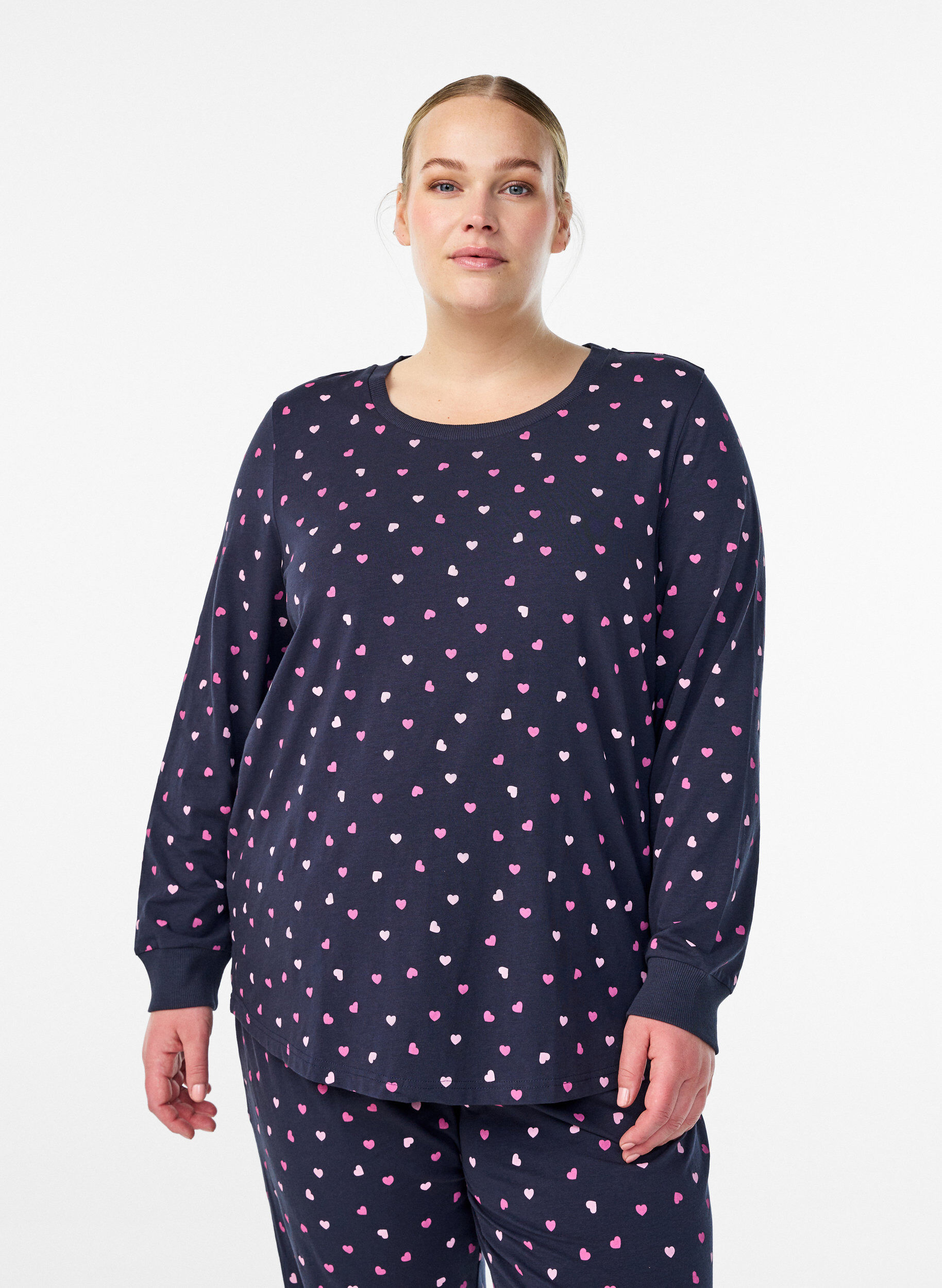 Haut de nuit imprim&eacute;, Bleu, Model