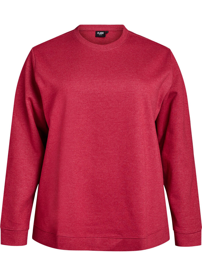 Sweat-shirt &agrave; col ras du cou, Rouge, Packshot image number 0