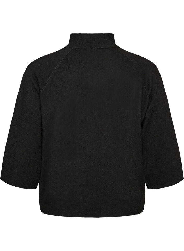 Blouse en maille en m&eacute;lange de viscose &agrave; col roul&eacute;, Noir, Packshot image number 1