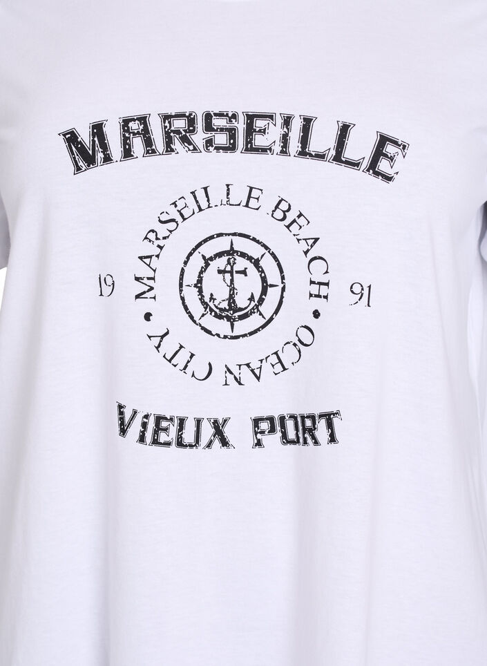 T-shirt imprim&eacute;, Blanc, Packshot image number 2