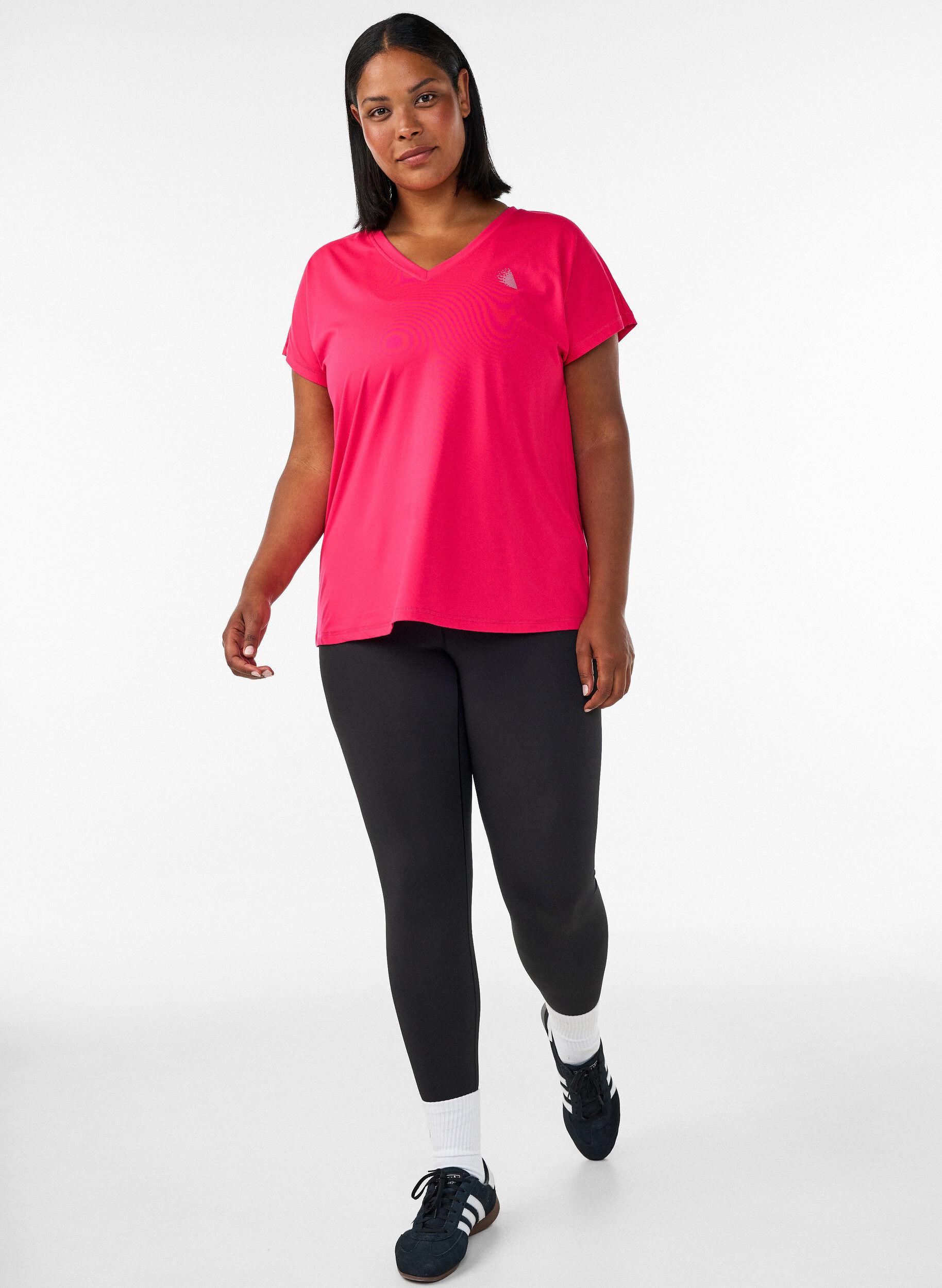 ZizziT-shirt d&rsquo;entra&icirc;nement ample avec col en V, Rose, Model image number 1
