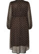 Robe en mousseline &agrave; pois et manches longues, Marron, Packshot image number 1