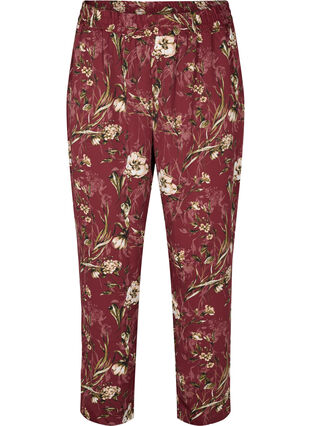 Pantalon de pyjama avec imprimé floral, Cabernet Flower Pr., Packshot image number 0