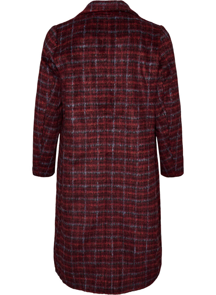 Manteau &agrave; carreaux avec poches, Bordeaux, Packshot