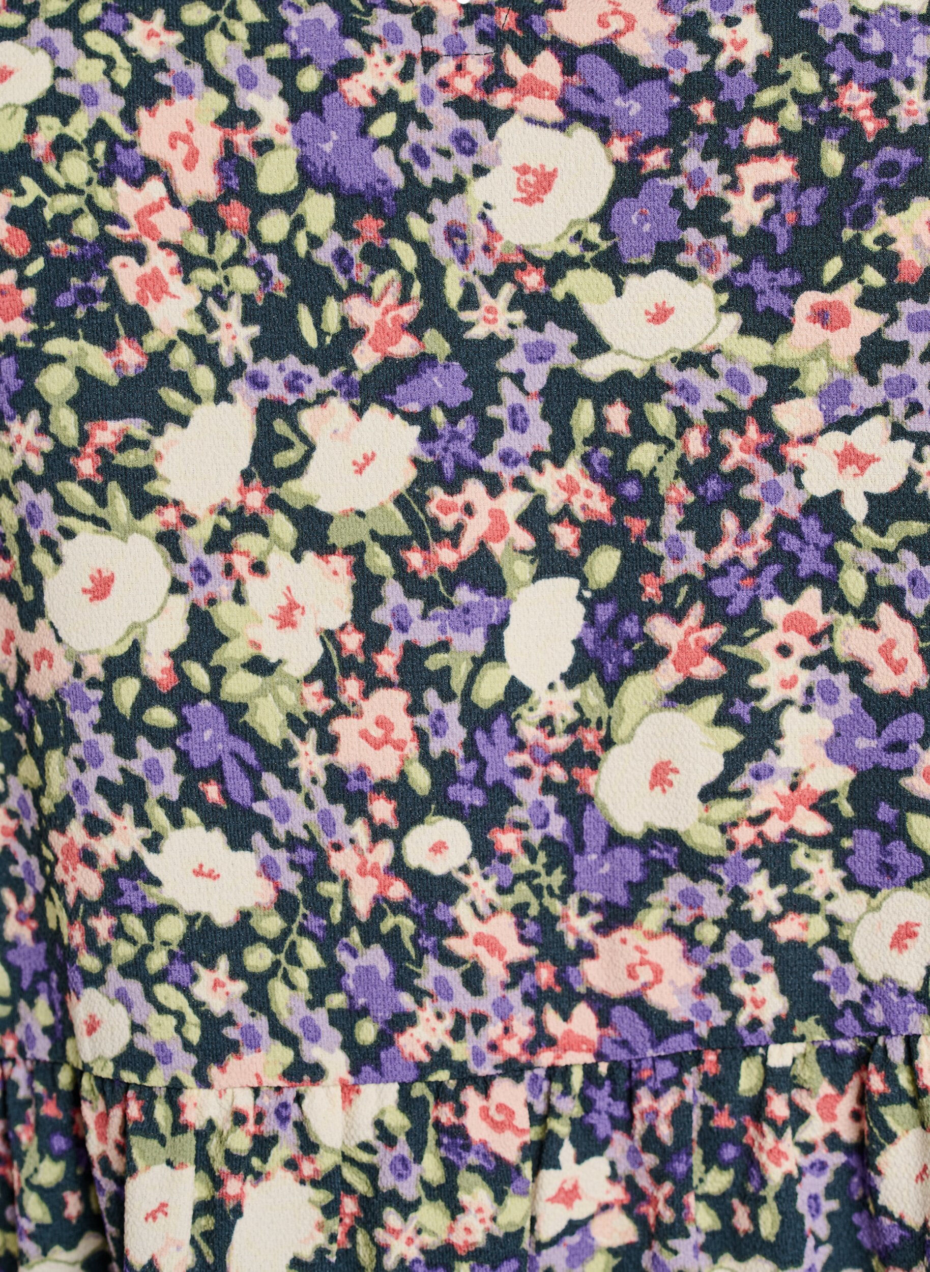 Zizzi Robe &agrave; manches courtes coupe trap&egrave;ze avec d&eacute;coupes, Violet, Packshot image number 2