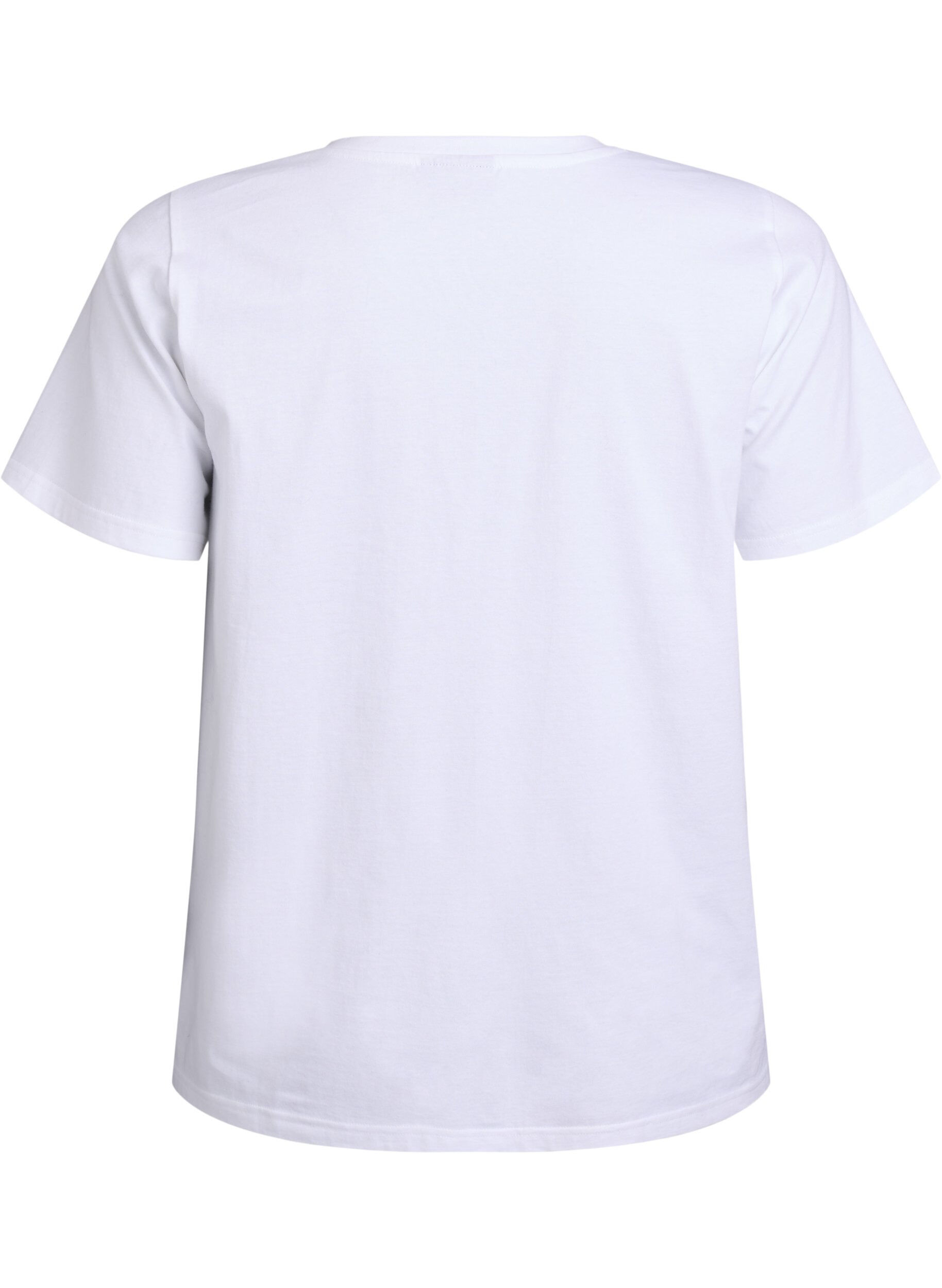 Zizzi T-shirt en coton bio avec cordon de serrage, Blanc, Packshot image number 1