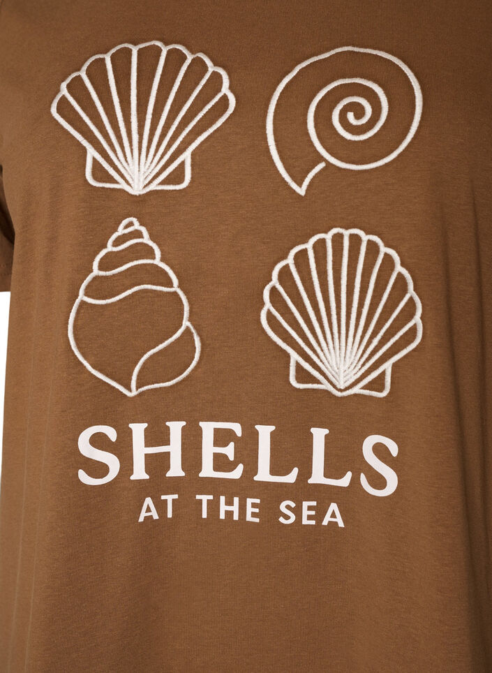 T-shirt en coton avec imprim&eacute;, Marron, Packshot image number 2