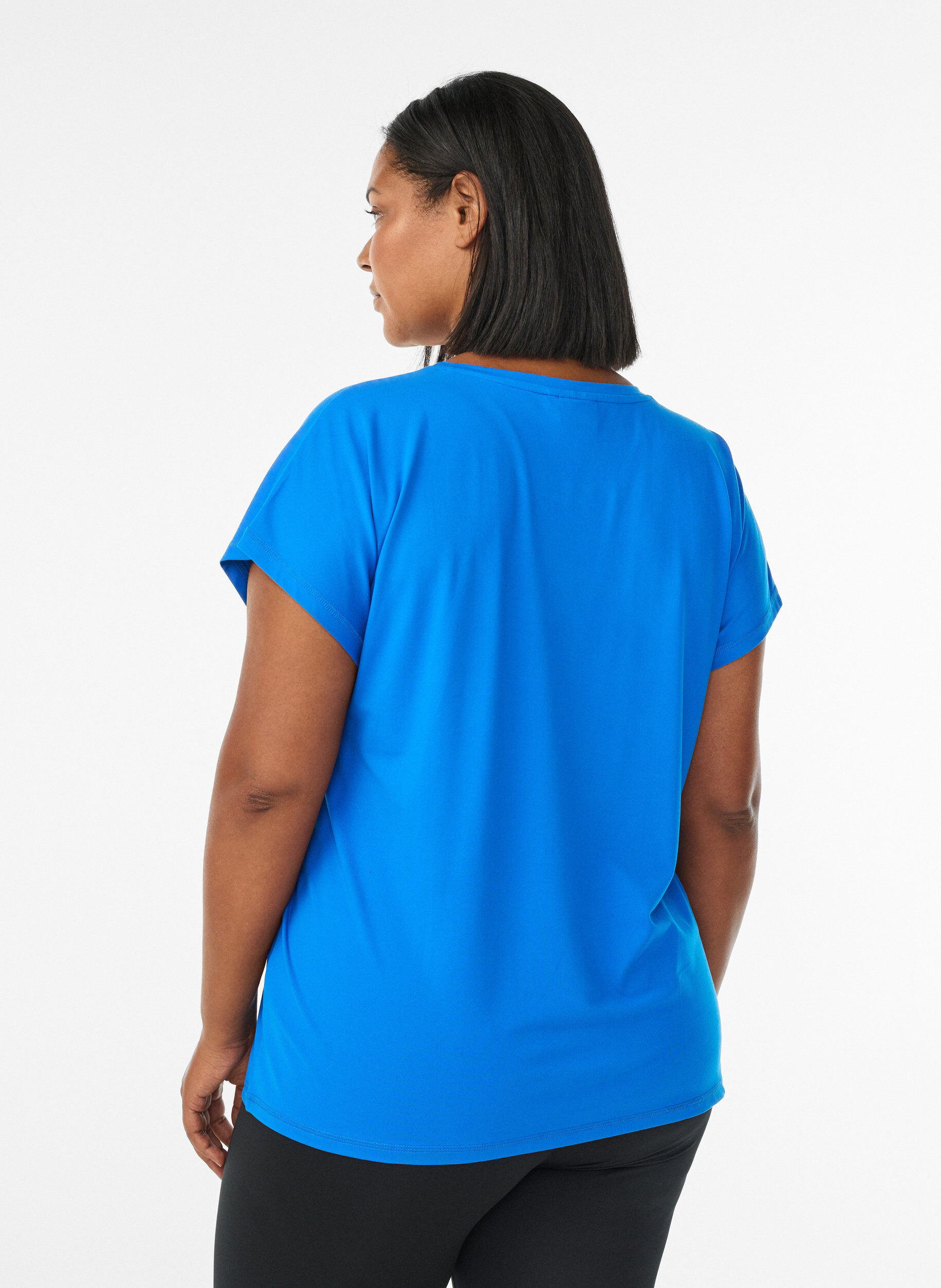 ZizziT-shirt de sport couleur unie, Bleu intense, Model image number 2