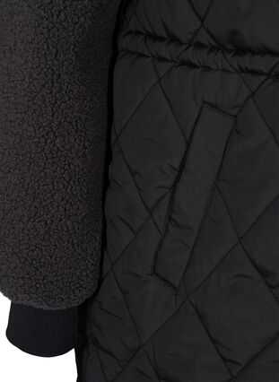 Veste matelassée en peluche et taille ajustable, Black Comb, Packshot image number 3