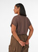T-shirt en viscose &agrave; rayures paillet&eacute;es, Marron, Model image number 2