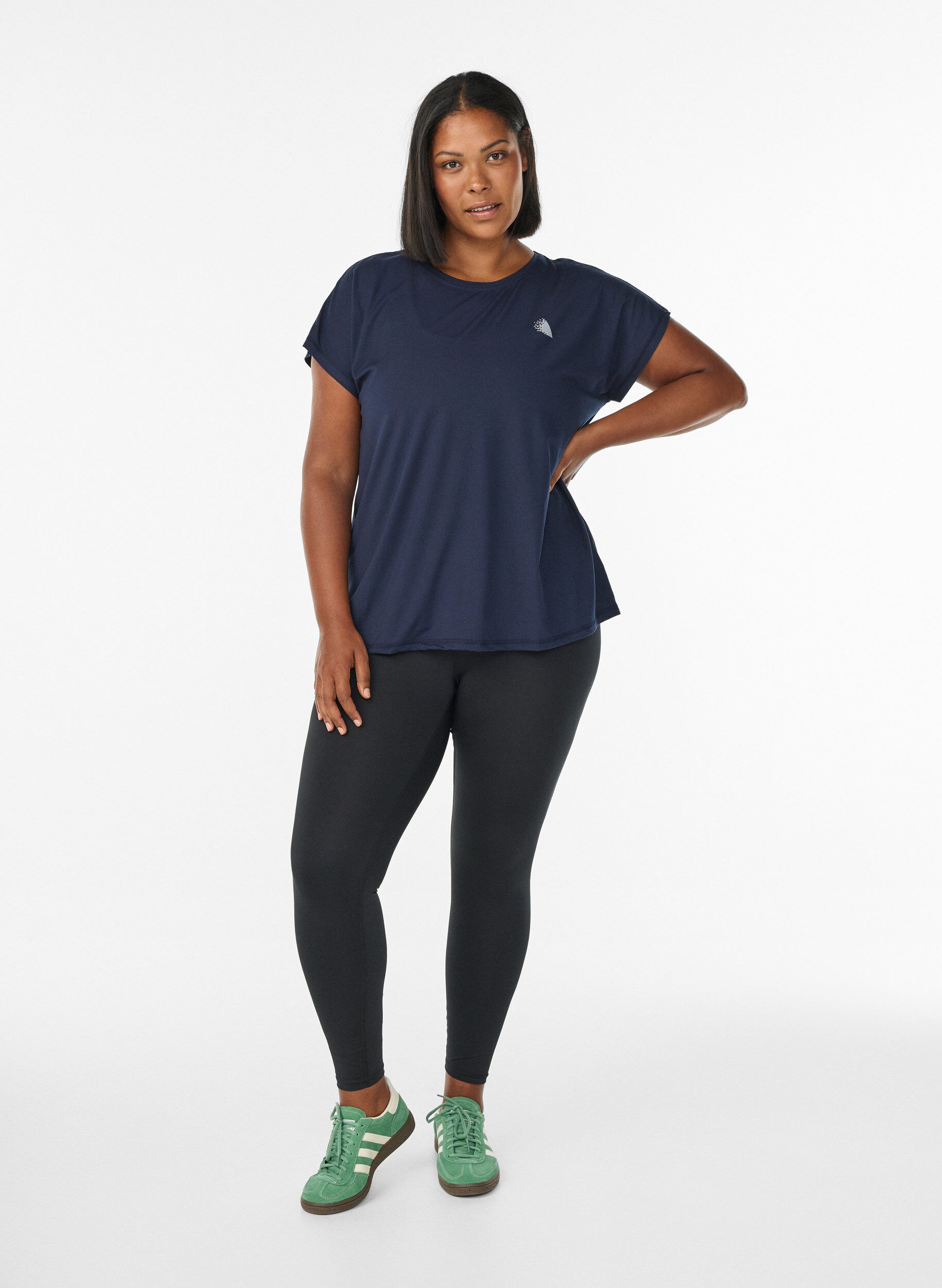 Zizzi T-shirt de sport uni, Bleu, Model image number 1