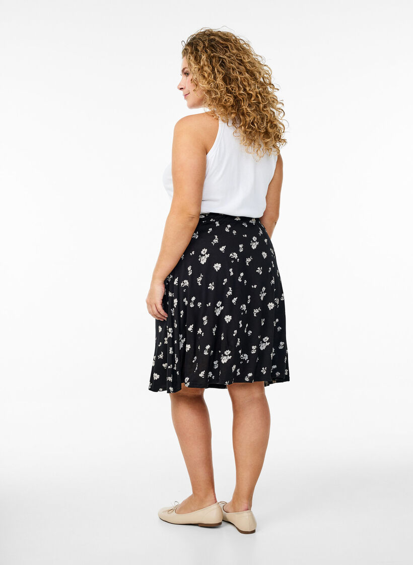 2-pack jupes patineuse en viscose, Noir, Model image number 1