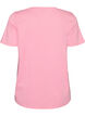 T-shirt en coton avec imprim&eacute; devant, Rose, Packshot image number 1
