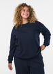 Sweat-shirt avec imprim&eacute; texte, Bleu, Model image number 0