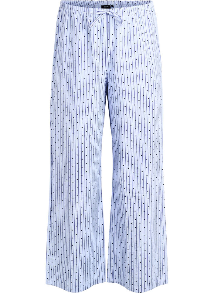 Pantalon de pyjama en seersucker ample à taille haute, Bleu Clair, Packshot image number 0