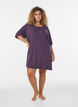 Chemise de nuit en jersey de viscose &agrave; texture c&ocirc;tel&eacute;e, Violet, Model image number 1