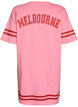 Robe T-shirt courte avec d&eacute;tails sportifs, Rose, Packshot image number 1