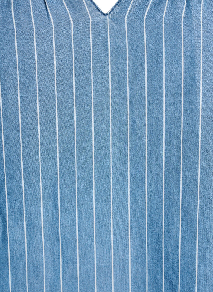 Chemisier en denim à rayures et manches longues, Bleu, Packshot image number 2