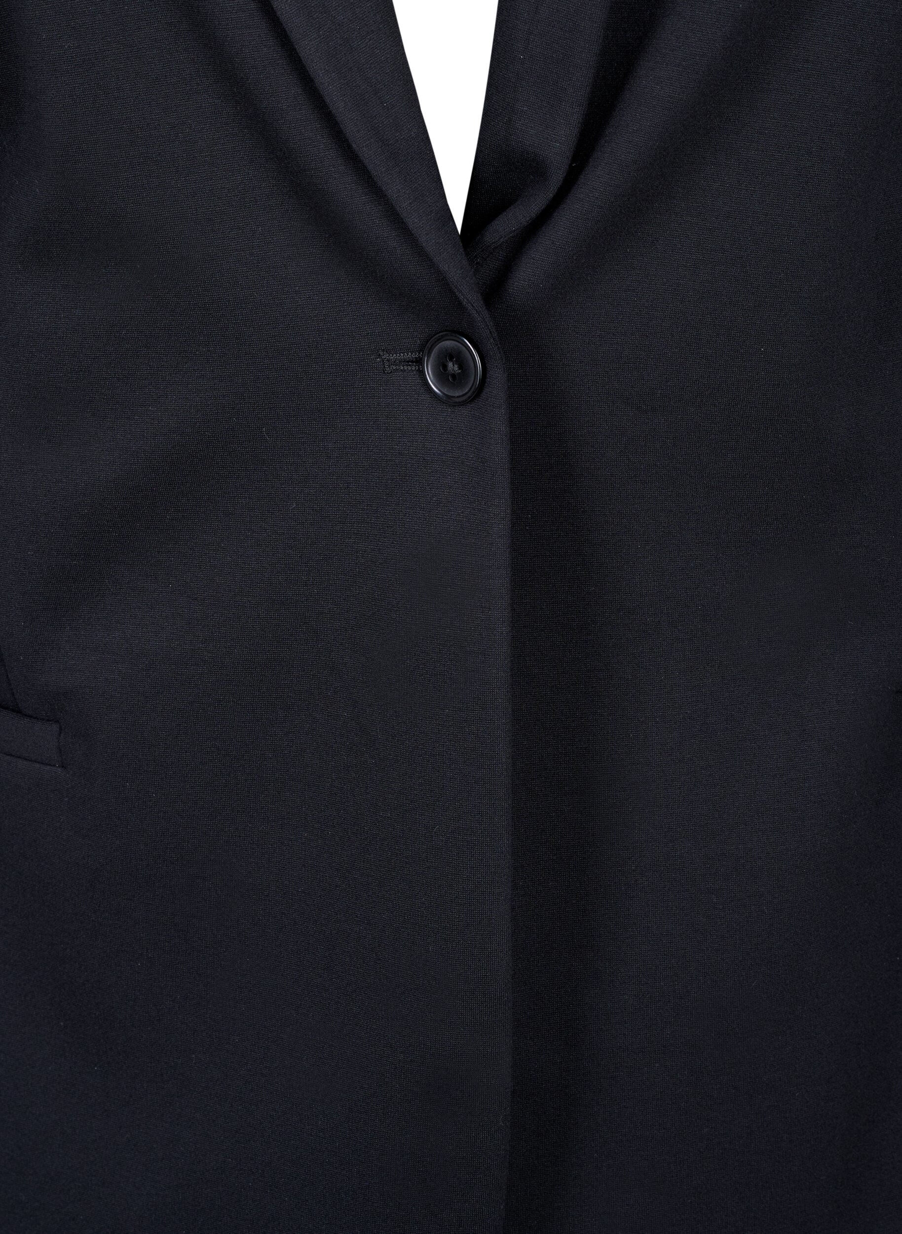 Zizzi Blazer simple avec fermeture &agrave; boutons, Noir, Packshot image number 2