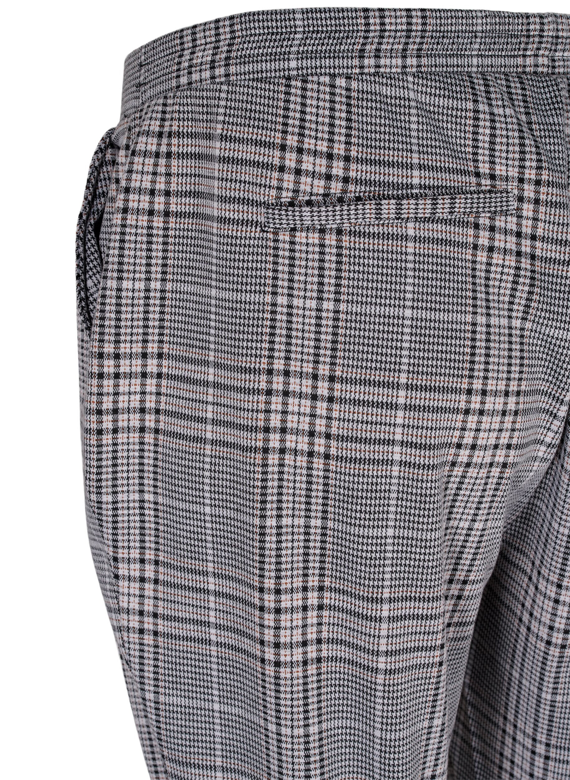 Zizzi Pantalon court Maddison &agrave; carreaux, Black Check, Packshot image number 3