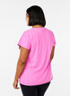 T-shirt de sport ample avec col en v, Rose, Model image number 1